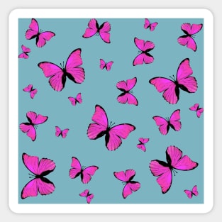 Pink butterflies print Sticker